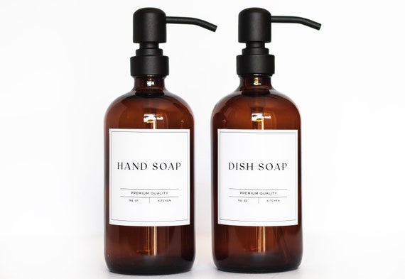 Waterproof Vinyl Kitchen Labels • Hand & Dish Soap • Custom Organization Set