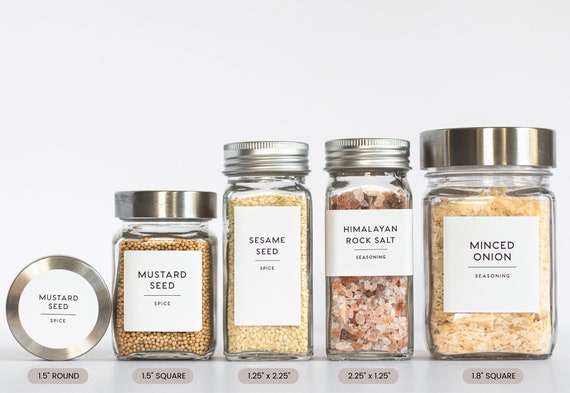 labeled kitchen spice jars – Everthine Designs
