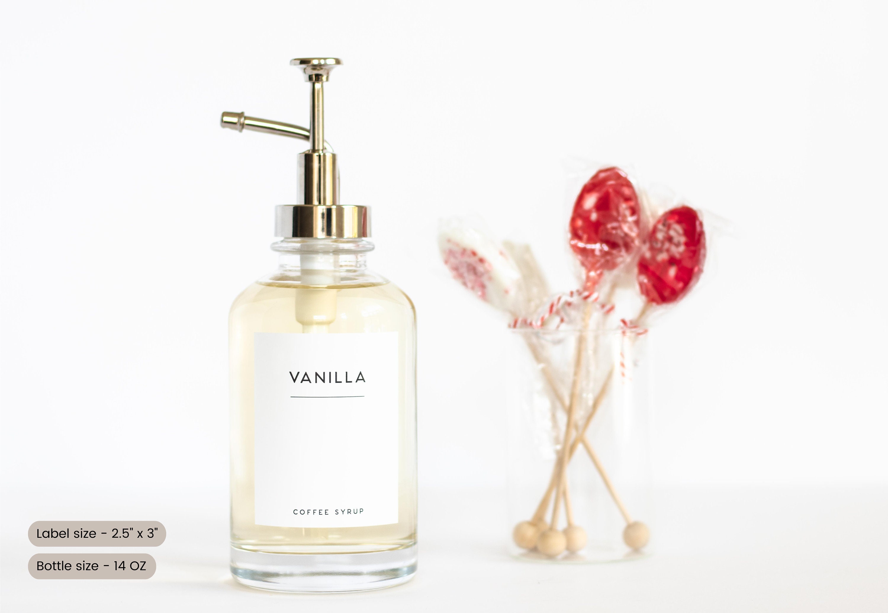 84PCS White Coffee Syrup Labels - Minimalist Waterproof Stickers For Coffee Station Organization