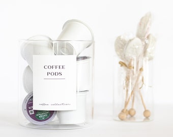 Juego De 20 Etiquetas Para Jarabes De Café - Personalizadas, Impermeables, Diseño Minimalista - Organización Cafetería, Estación De Café