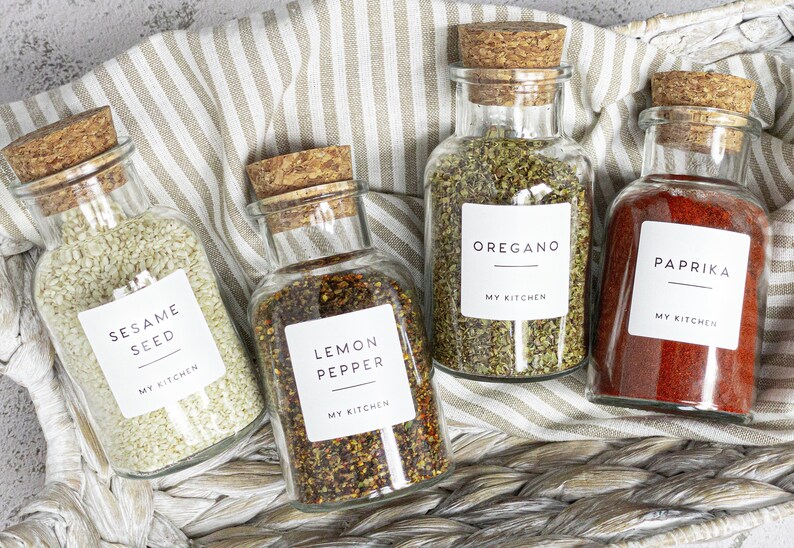 Spice Jar Labels for Kitchen Storage Custom Labels for Etsy