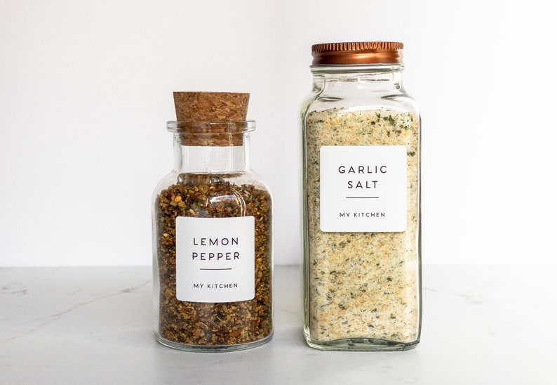 Spice Jar Labels for Kitchen Storage Custom Labels for Etsy