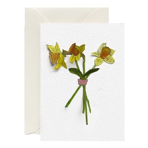 Cartão Flor de aniversário de março de Daffodil
