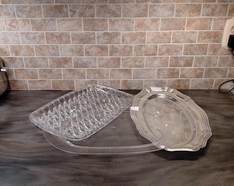 Three Plastic Serving Trays