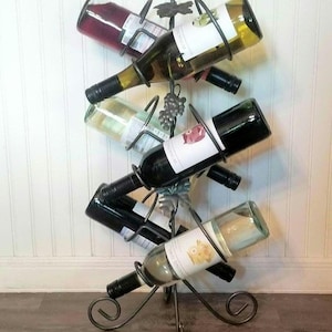 Wine Rack for 6 Bottles in Brushed Silver