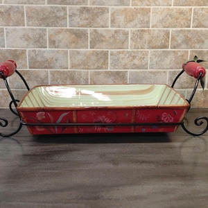 Tracy Porter The Artesian Road Collection Rectangle Casserole with Wrought Iron Holder
