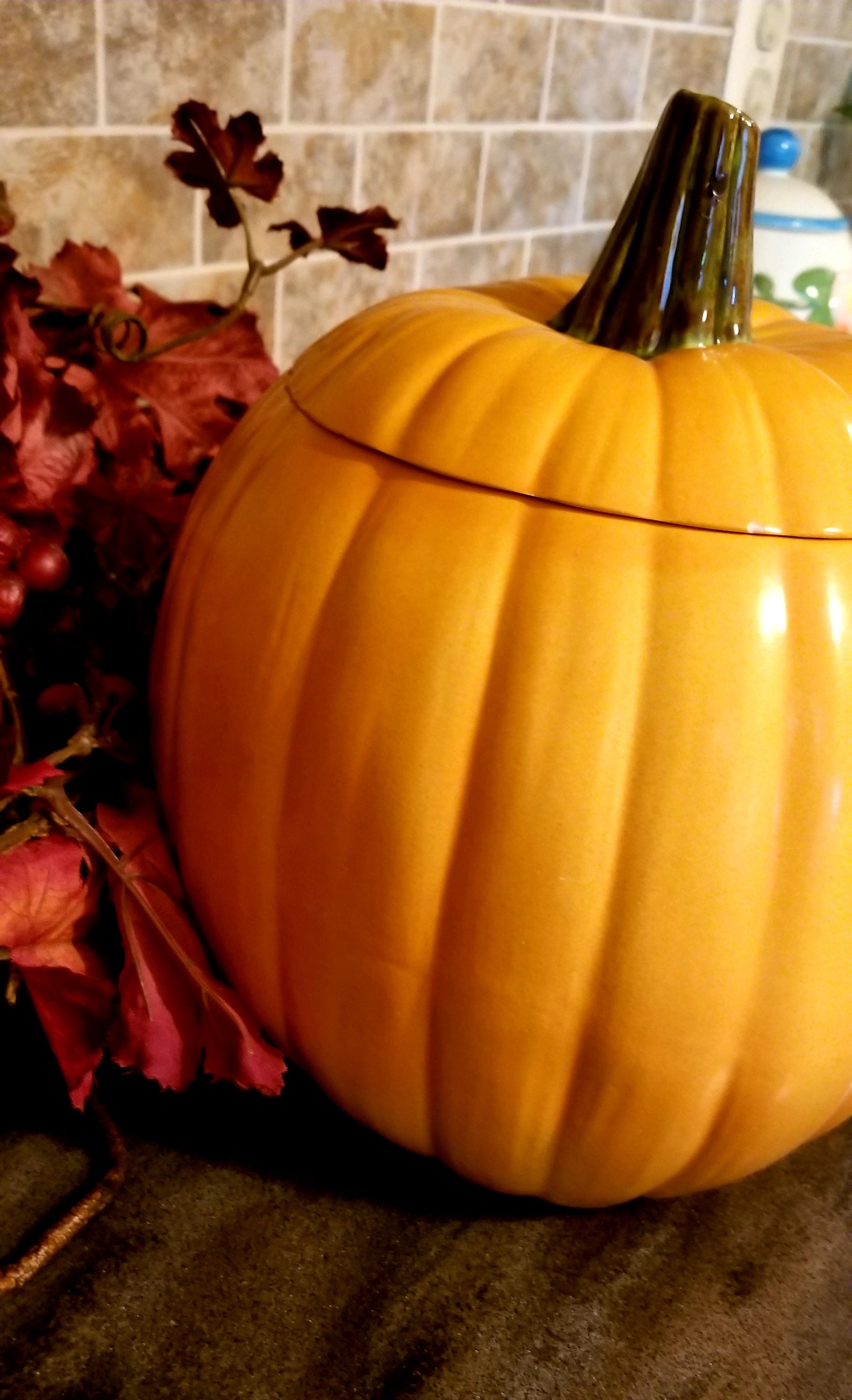 Vintage Ceramic Jack O Lantern
 Vintage Ceramic Jack O Lantern 8 inches wide and 9 inches