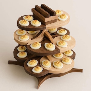 Deviled Egg Multi-Tiered Tray with Custom Tongs, Build and Sell your own! DXF, SVG and CRV - Digital File