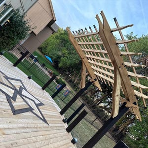 Arquivo de viga curva de pérgola com cauda personalizada - 2" x 12" x 12' Estoque necessário - DXF, DWG, STL e modelos de papel para impressão em quebra-cabeça incluídos!!