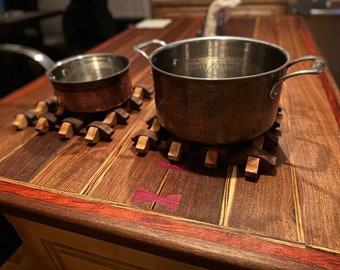 3/4" Stock - Large 12” x 12” Stackable Wooden Trivets, Hot Plate Cooling Rack, Build/Sell your Own! - Digital Files, Jigsaw/CNC,  Templates