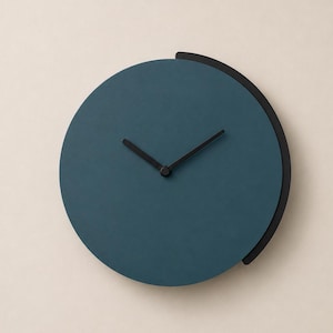 Teal Round Timepiece, Silent Spiral Math Wall Clock, Modern Minimalist Decor, 10 Inch