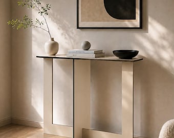 Fibonacci Design Narrow Console Table: Golden Ratio, Tool Free Assembly