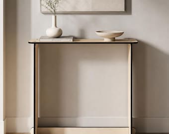 Laser Cut Wood Thin Console Table: Modern Minimalist Italian Design