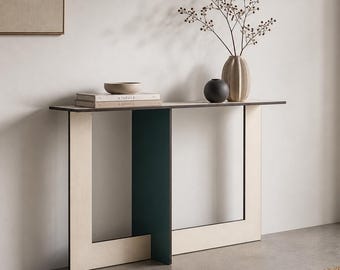 48 x 12 x 30 inch Fibonacci Design Long Console Table: Golden Ratio Inspired Furniture for Entryway