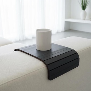 Anthracite Flexible Sofa Arm Tray: Italian Couch Side Tables for Living Rooms