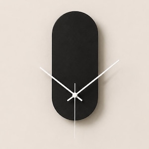 Frameless Oblong Wall Clock: Minimalist Poplar Wood, Silent Modern Decor