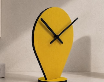 Minimalist Wooden Minimal Desk Clock: Silent Modern Table Timepiece