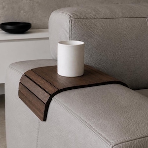 Donker walnoothouten lade armleuning: moderne flexibele banktafel