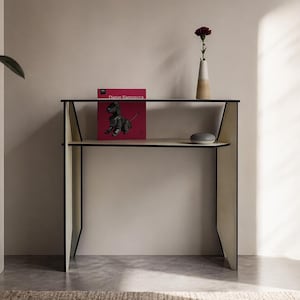 Laser Cut Thin Entry Plywood Console Table: Slim Magazine Shelf (24-28-32 inch Long)
