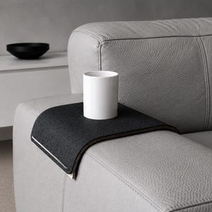 Wooden Sofa Armrest Tray: Modern Couch Side Shelf with Washable Felt Cover