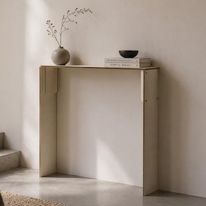 68 x 18 cm laserskuret konsolbord i trä, smalt: Modernt smalt skrivbord med radiatoröverdrag, italiensk design