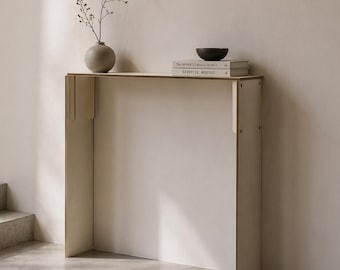 Laser Cut Wood Slim Foyer Table: Skinny Italian Design, Modern Radiator Cover
