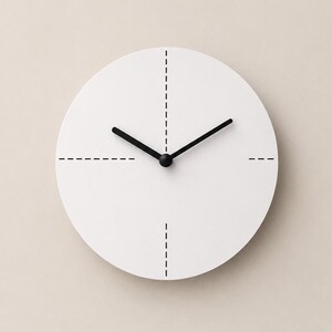 Silent Sleek Wall Clock, Wooden Modern Minimalist Design, 10 Inch