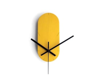 Reloj de pared minimalista de madera con marcas, pequeño reloj silencioso, fabricado en Italia.