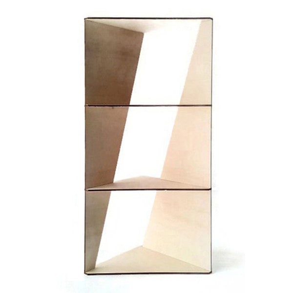 Etagère d'Angle Haute à 4 Niveaux au Design Sobre et Triangulaire en Bois Découpé Laser - Meuble d'Angle Idéal pour Salon et Salon