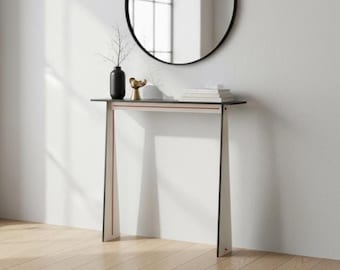 28 x 7 inch Plywood Narrow Console Table: Modern Radiator Cover Shelf