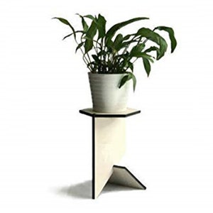 Hexagonaler Hölzerner Pflanzenständer Moderner Innenblumentopfhalter Akzent Beistelltisch Zeitgenössisches Wohnzimmer Stilvolle Pflanzgefäßmöbel