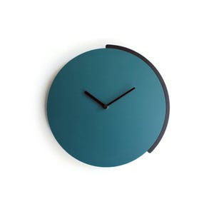 10-calowy okrągły zegar ścienny w kolorze turkusowym: cichy, minimalistyczny, nowoczesny, spiralny wystrój matematyczny