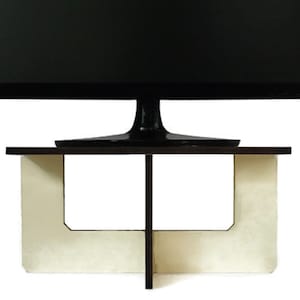 Laser Cut Wooden Monitor Stand Riser: Modern Desk Organizer