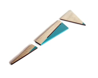 Laser Cut Wooden Geometry Desk Set Squares: Italian Design Drafting Ruler Set