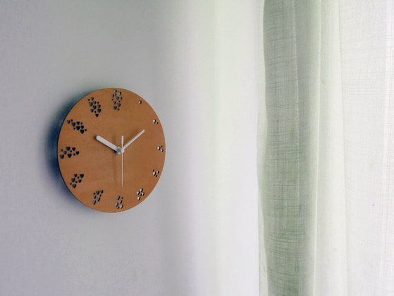 Reloj de pared de cocina amarillo silencioso pequeño de 28 cm, relojes de  pared de madera únicos que no hacen tictac, diseño italiano único -   México