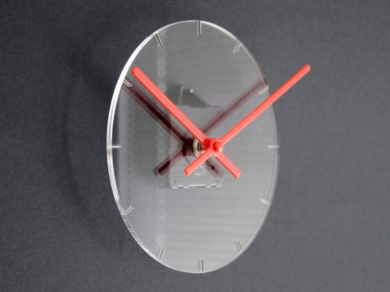 Orologio da parete in acrilico trasparente da pollici: orologio
