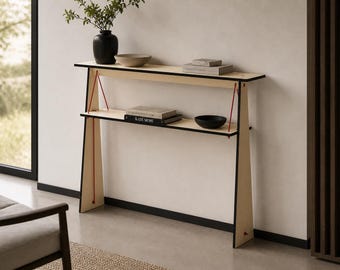 36 x 6 x 24 inch Long Narrow Console Table Minimalist: Modern Slim Entry Shelf