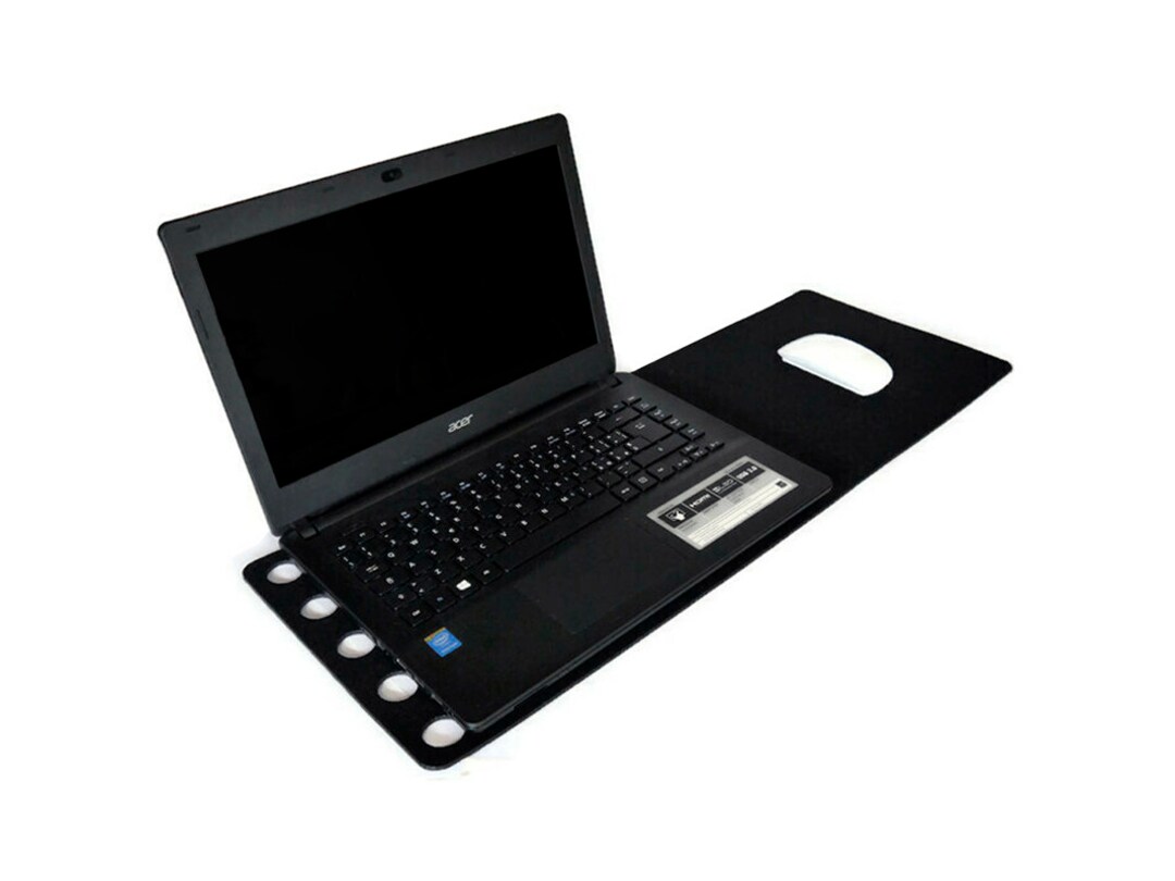 Long Black Felt Keyboard and Mouse Mat With Laptop Cooling Etsy