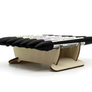 EDC Wooden Pen Stand: Eco-Friendly 4 Piece Laser Cut Desk Organizer in CD Case Size