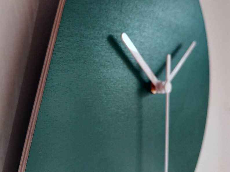 11/28cm Minimalist Small Wooden Quiet Wall Clock in Teal Etsy
