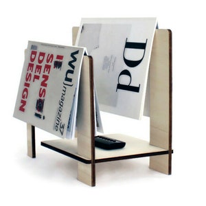 Houten tijdschriftenrek plank Italiaans krantenrek Receptorganizer Stijlvolle moderne bestandsopslag Woonkamer Home Decor Meubels Cadeau-idee