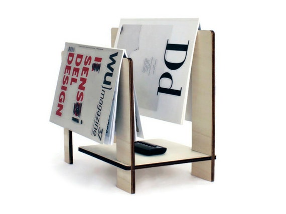 Revistero de suelo con estante para salón en madera cortada con láser, Revisteros  modernos, Revistero con diseño moderno y minimalista -  España