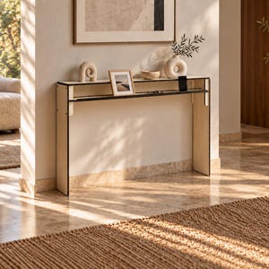 Slim Poplar Plywood Console Table: Italian Narrow Foyer Storage Shelf (36-42-48 inch long)