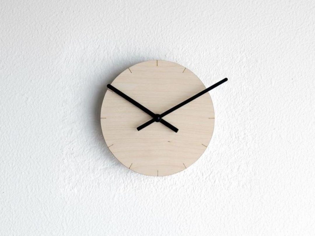 7 Inch Minimal Birch Clock With Marks: Silent, Modern Home Decor - Etsy