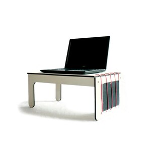 Italian Wooden Computer Couch Desk Table: Compact Portable Workstation, Home Office Decor