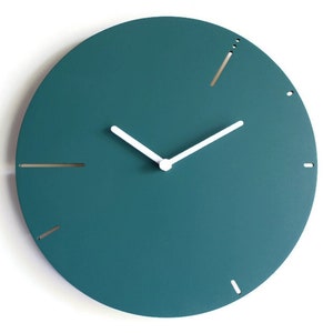 Blauwgroene Fibonacci-houten wandklok: modern op wiskunde geïnspireerd interieur