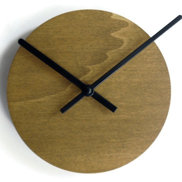 17 cm Piccolo orologio da muro olivo silenzioso per cucina, Particolari orologi a parete in legno senza ticchettio, Design italiano basic