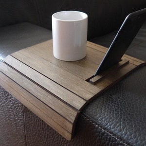 Flexible Wenge Sofa Armrest Tray: Italian Couch Table Organizer
