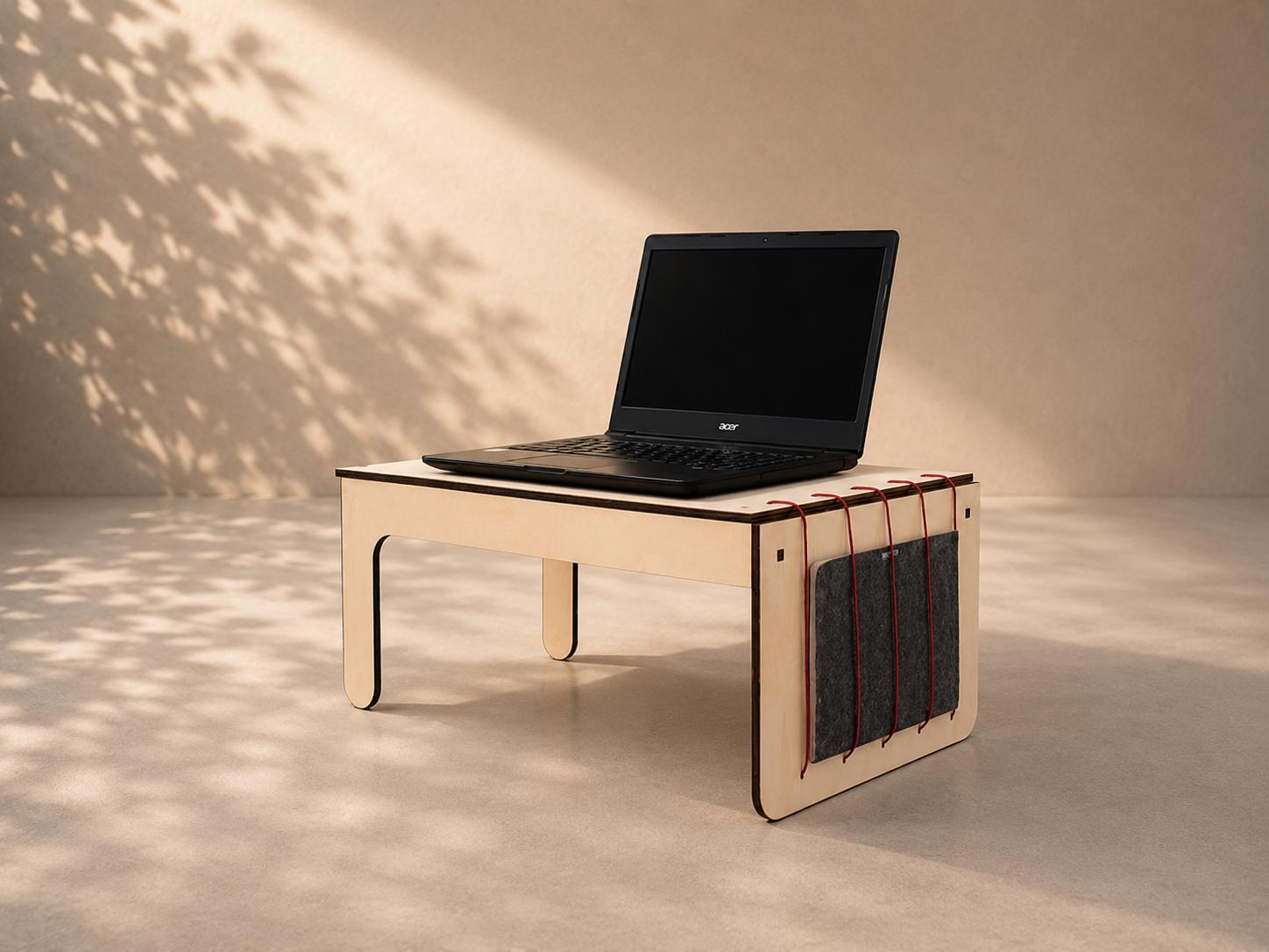 Italian Wooden Computer Couch Desk Table: Compact Portable