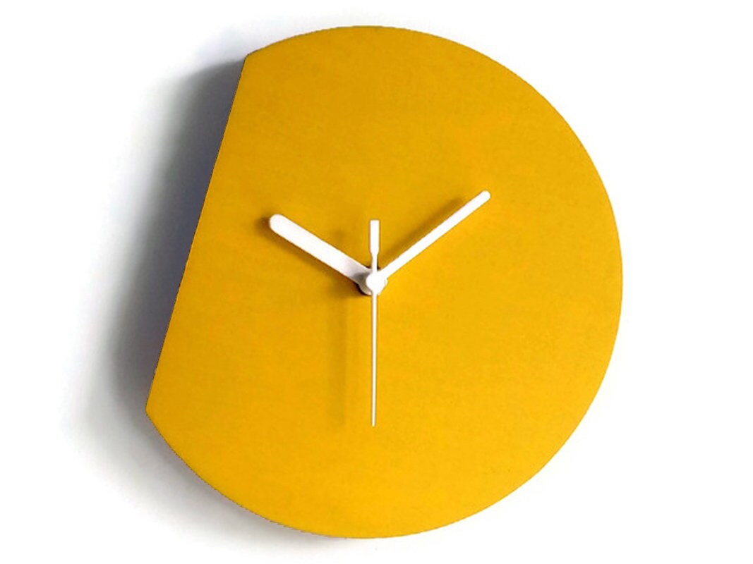 11/28cm Minimalist Small Wooden Quiet Wall Clock in Teal Etsy